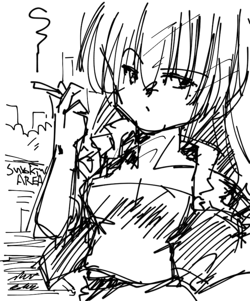 2026年3月21日に発掘された公開していなかったiPad楽描き(^_^;)2011年6月10日の楽描き、日付不明だったのですが、PDF中のこのページの後に、下のぬこがあって、その次がこれだったので、5月28日〜6月10日のどこかのかと…(^_^;)6月28日に楽描きあるので、もしかしたらこれも同じ日かもしれませんが…(^_^;)