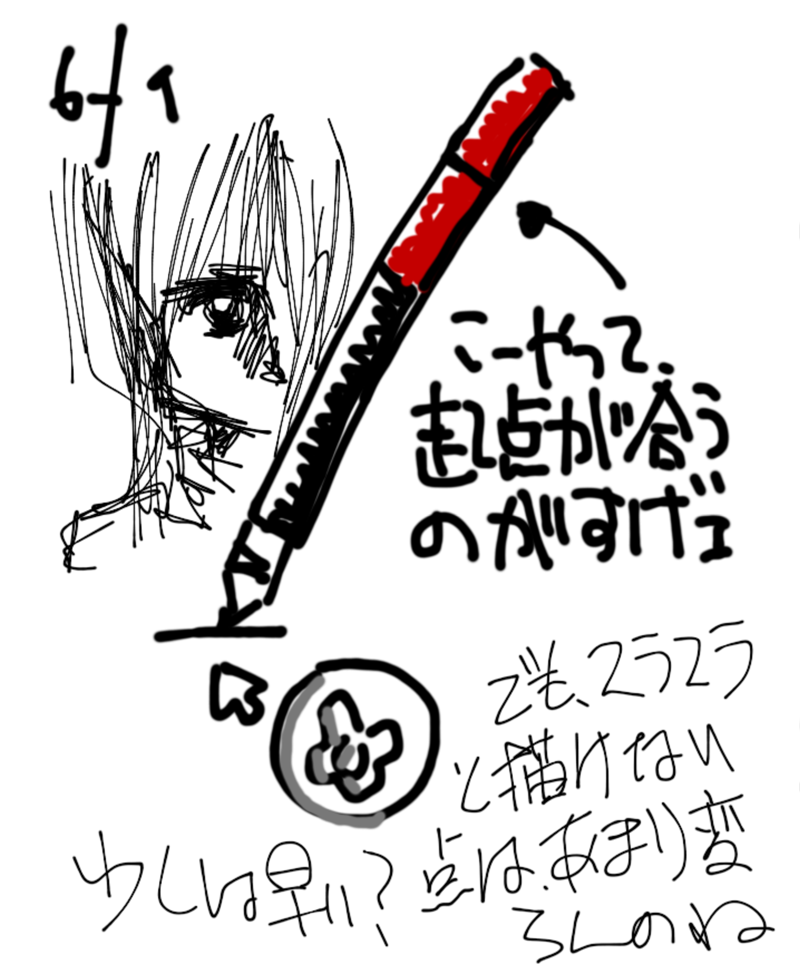 2026年3月21日に発掘された公開していなかったiPad楽描き(^_^;)2012年6月9日の楽描き、6月1日と思ったけど…実はJotProの購入は6月8日でして…つまり左上の「6/1」は「6/9」だろうと…ヽ(^.^;)丿