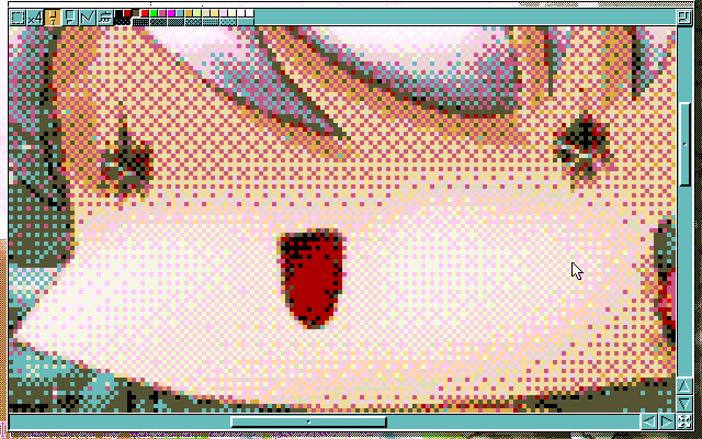 【デジタル8色アナログ16色】「桜の木の下に」MAG形式生成のためのマルチペイント(MPS.EXE Ver1.01)画面