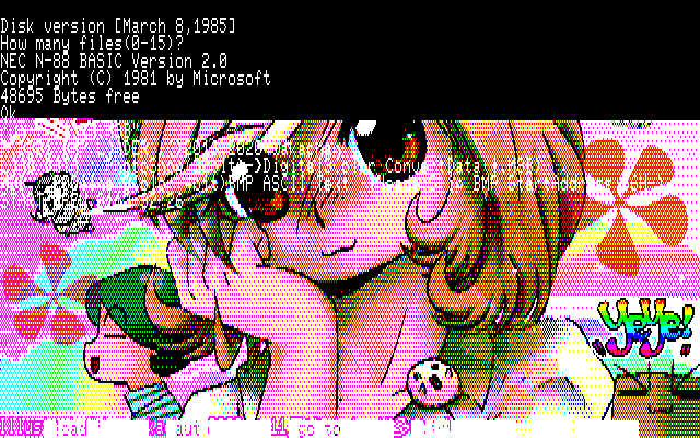 【デジタル8色アナログ16色】「11月はイイxxが多い:-)」PC8801展開中の画面