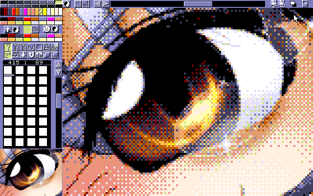 【デジタル8色アナログ16色】「呑み会したいのよっ!」MAG形式生成のためのマルチペイント(MPS.EXE Ver1.01)画面