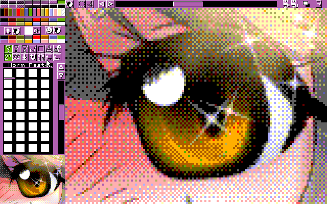 【デジタル8色アナログ16色】「襲来は静かに着実に」MAG形式生成のためのマルチペイント(MPS.EXE Ver1.01)画面
