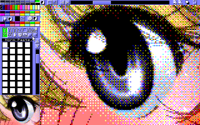 【デジタル8色アナログ16色】「春間近、花糞マジか」MAG形式生成のためのマルチペイント(MPS.EXE Ver1.01)画面