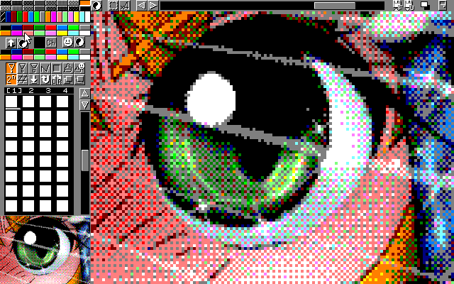 【デジタル8色アナログ16色】「クルゼハナミシーズン」MAG形式生成のためのマルチペイント(MPS.EXE Ver1.01)画面