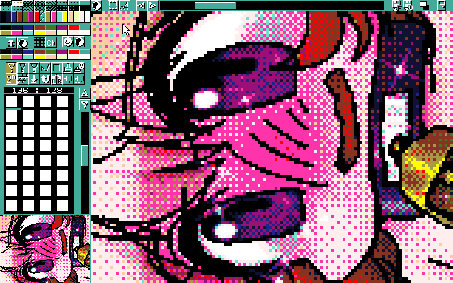 【デジタル8色アナログ16色】「中井さん準備中」MAG形式生成のためのマルチペイント(MPS.EXE Ver1.01)画面