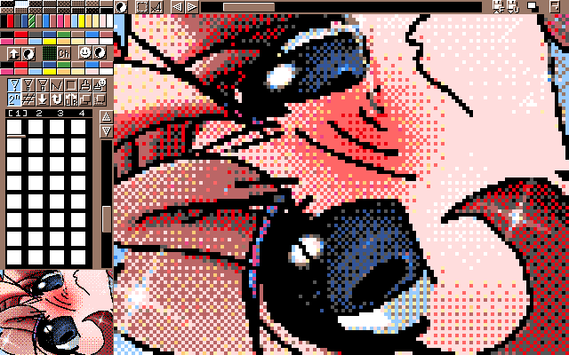 【デジタル8色アナログ16色】「いつまで続けられりゅ?w」MAG形式生成のためのマルチペイント(MPS.EXE Ver1.01)画面