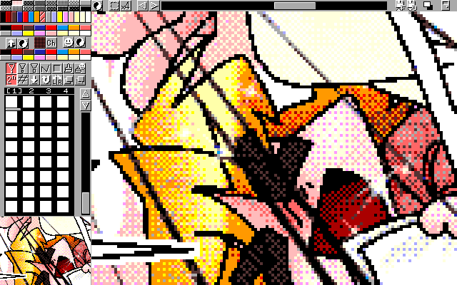 【デジタル8色アナログ16色】「頒布直前本は未完」MAG形式生成のためのマルチペイント(MPS.EXE Ver1.01)画面