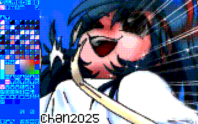 【デジタル8色アナログ16色】「羨ましいゴール」ML1形式生成のためのMEDI-98画面 [ML1形式]