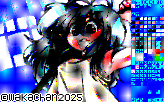 【デジタル8色アナログ16色】「スイカ割り少女」ML1形式生成のためのMEDI-98画面 [ML1形式]