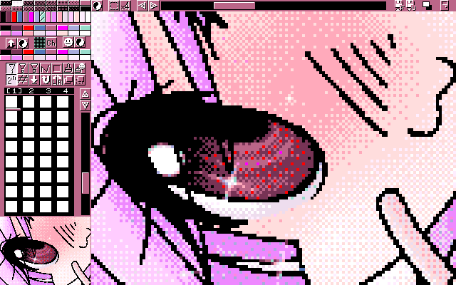 【デジタル8色アナログ16色】「いつものどこのも素敵」MAG形式生成のためのマルチペイント(MPS.EXE Ver1.01)画面