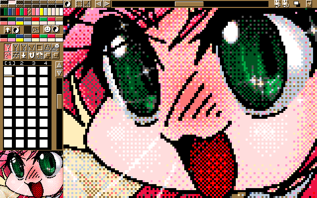 【デジタル8色アナログ16色】「第二ボタン…と…!?」MAG形式生成のためのマルチペイント(MPS.EXE Ver1.01)画面