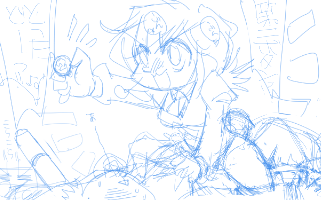 【デジタル8色アナログ16色】「第二ボタン…と…!?」下描き版