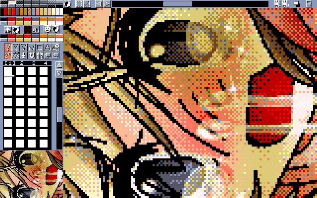 【デジタル8色アナログ16色】「デヴューさせてあげるね」MAG形式生成のためのマルチペイント(MPS.EXE Ver1.01)画面
