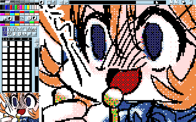 「連休のライフはゼロよっ!!」MAG形式生成のためのマルチペイント(MPS.EXE Ver1.01)画面