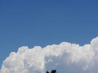 青空にはっきりとその白を主張するモコモコの雲…これがやがて…(^_^;)