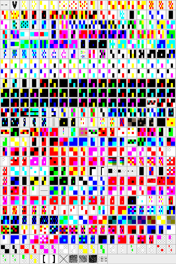 今ではPhotoShop変換が主体ですが、最初の頃は8色や16色CGは、この自力タイルパターン(デジタル8色長方形ドットとアナログ16色正方形ドット)で描くてました(^_^;)今でも強制的にタイルパターンを与えたい場合などに使いますが…手間はかかります(^_^;)