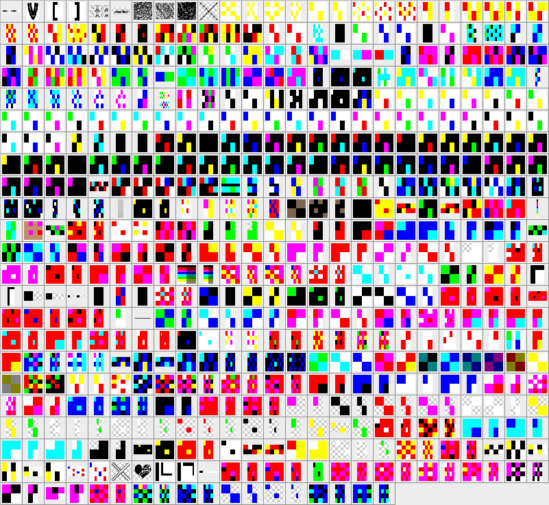 今ではPhotoShop変換が主体ですが、最初の頃は8色や16色CGは、この自力タイルパターン(デジタル8色長方形ドットとアナログ16色正方形ドット)で描くてました(^_^;)今でも強制的にタイルパターンを与えたい場合などに使いますが…手間はかかります(^_^;)